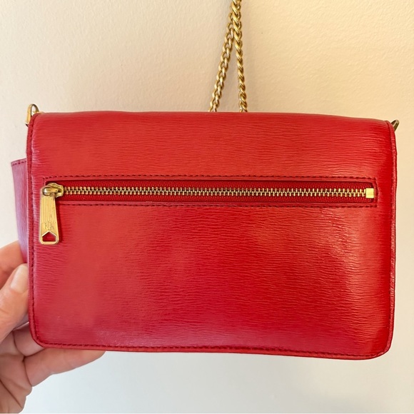 Lauren Ralph Lauren Small textured Vegan Leather Gold Chain Crossbody Bag - Picture 5 of 7